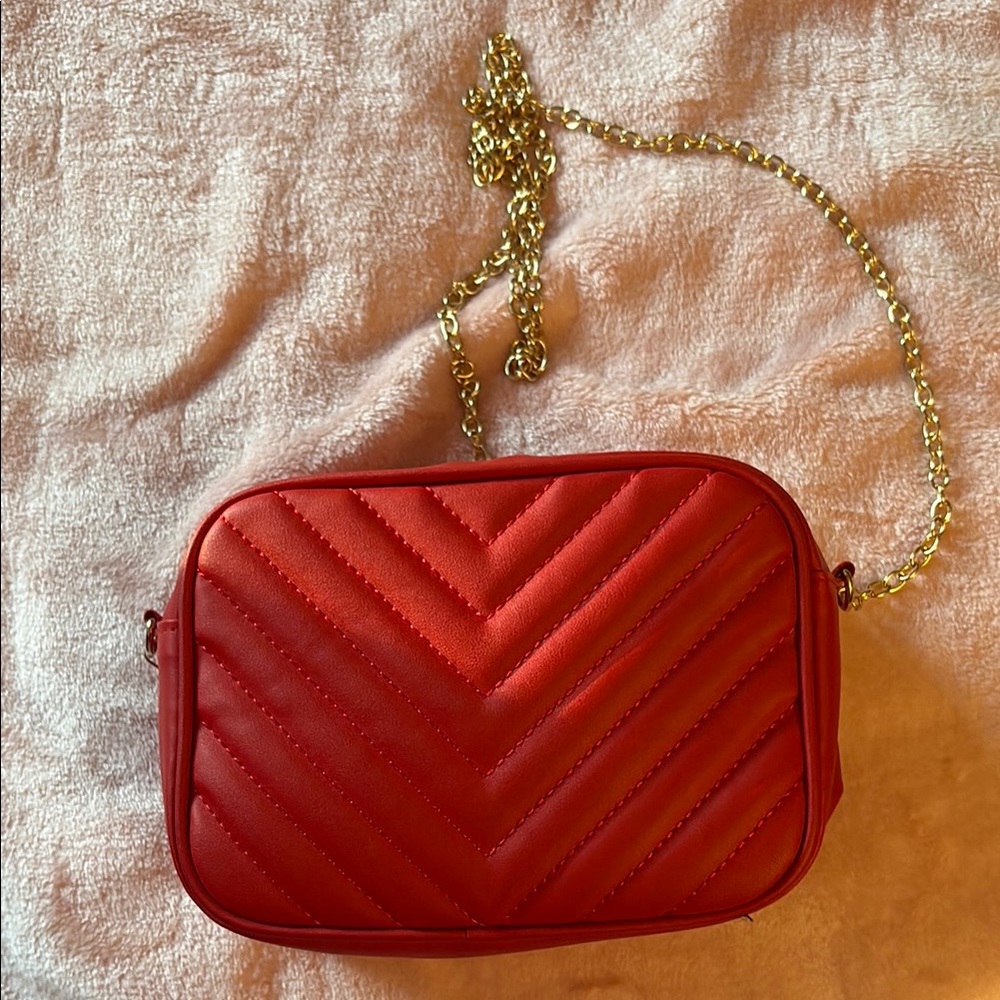 Red Quilted Crossbody Bag